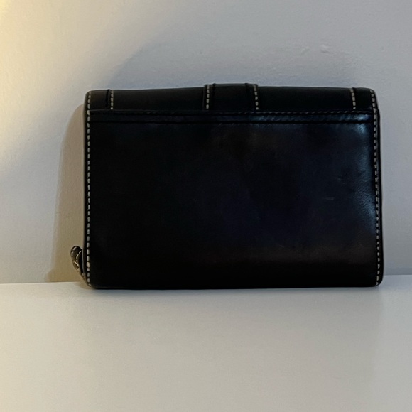 Coach Y2K Vintage Solo Black Leather Wallet with Silver Accents - Picture 6 of 13